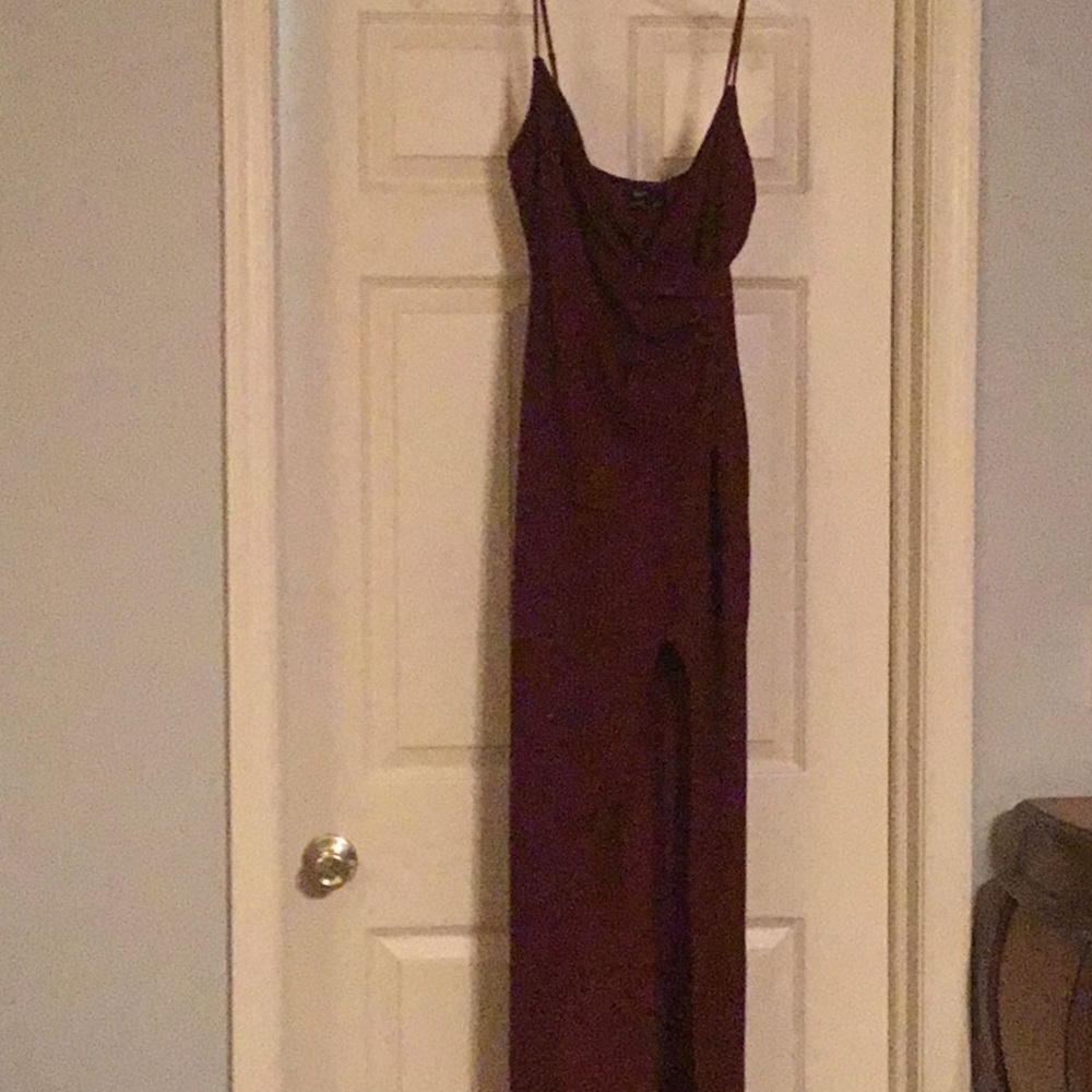 Burgundy colored dress